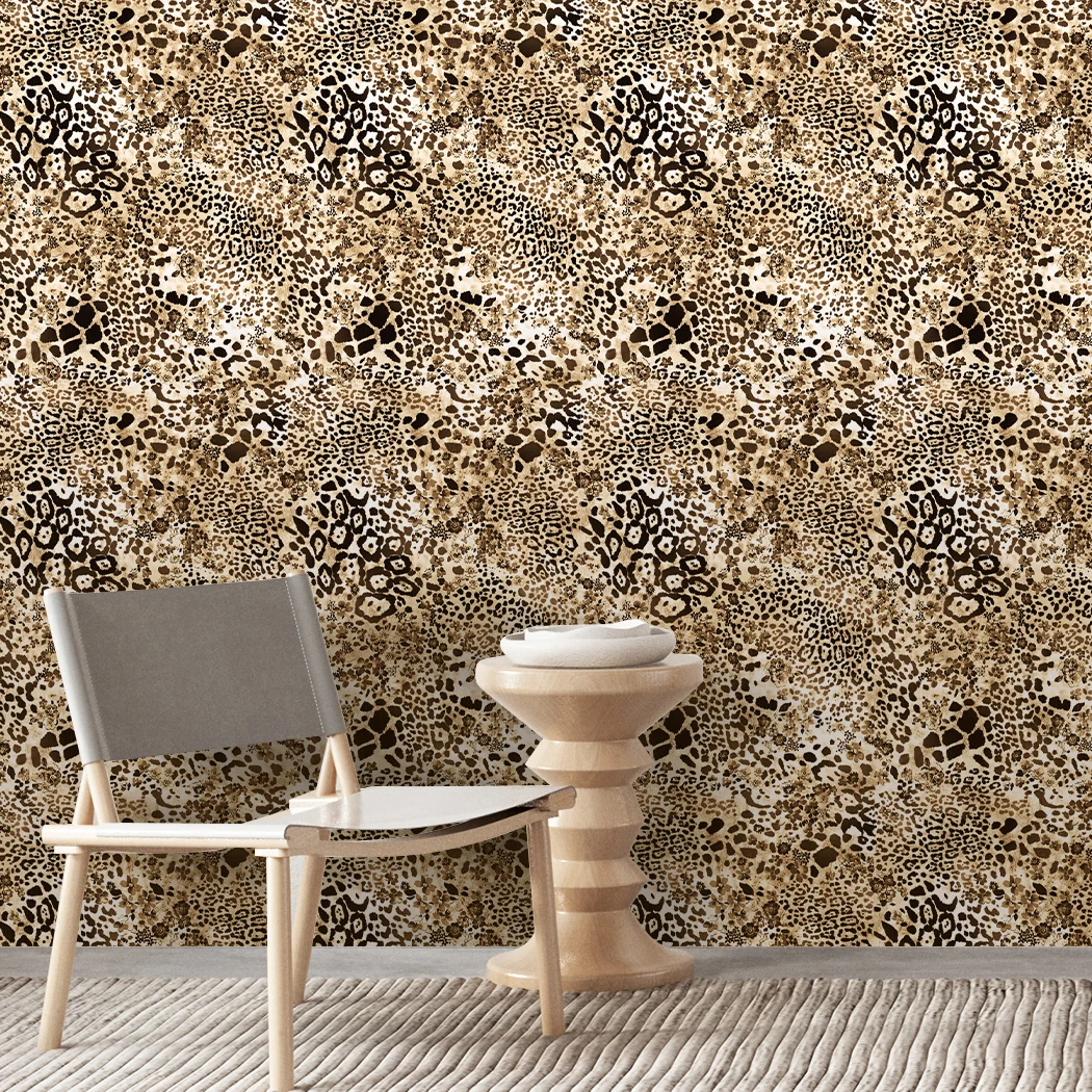 eopard Spring Nordic Leopard Print Wallpaper Self-Adhesive Bedroom Cozy Waterproof Moisture-Proof Wardrobe Stickers Renovation