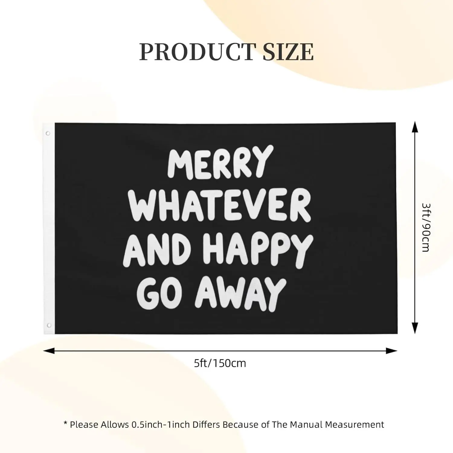 Flagicts 100% Polyester Merry whatever and happy go away Flag