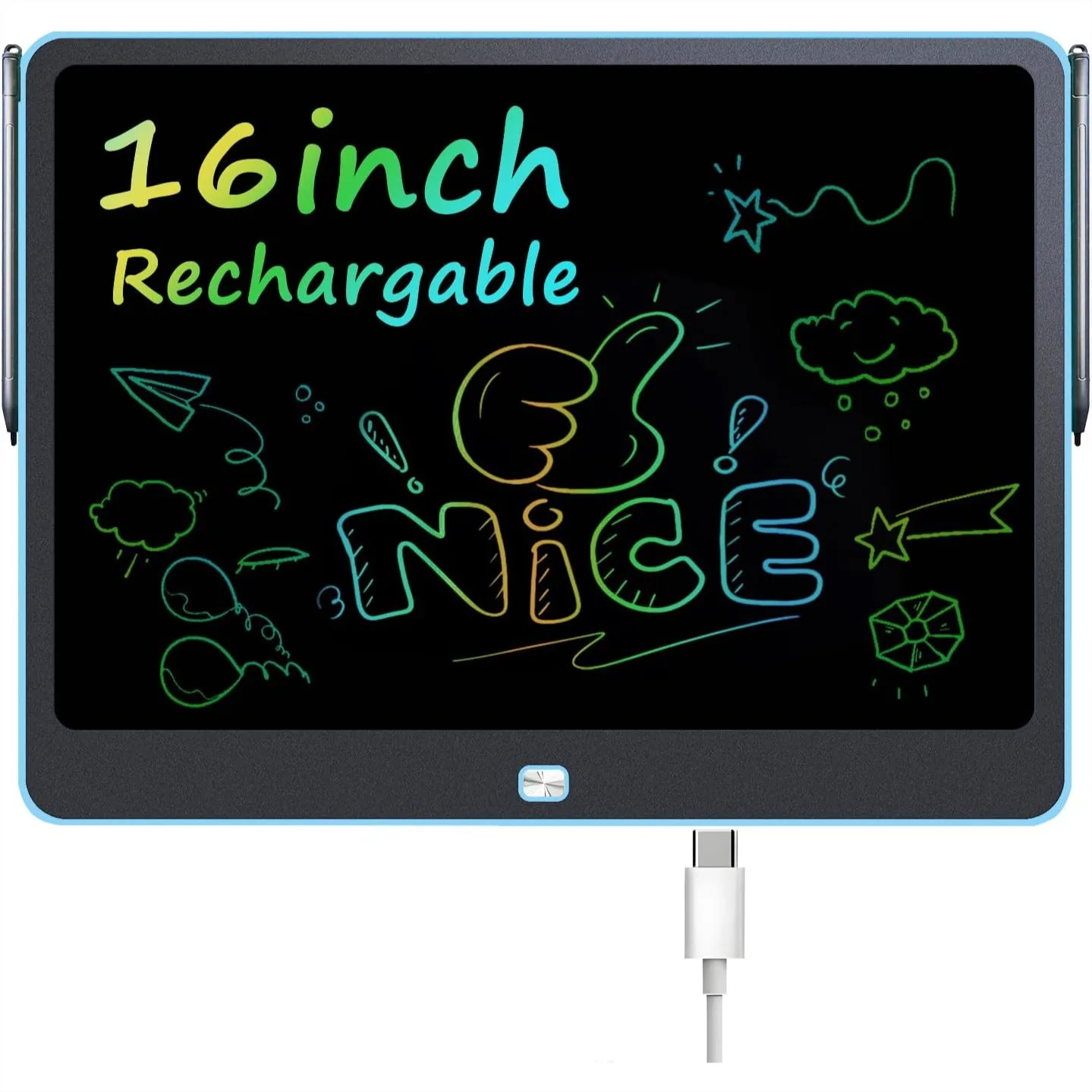 

16 Inch LCD Writing Tablet for Kids, Colorful Drawing Pad with Rechargeable Battery, Educational Learning Toy for Boys Girls