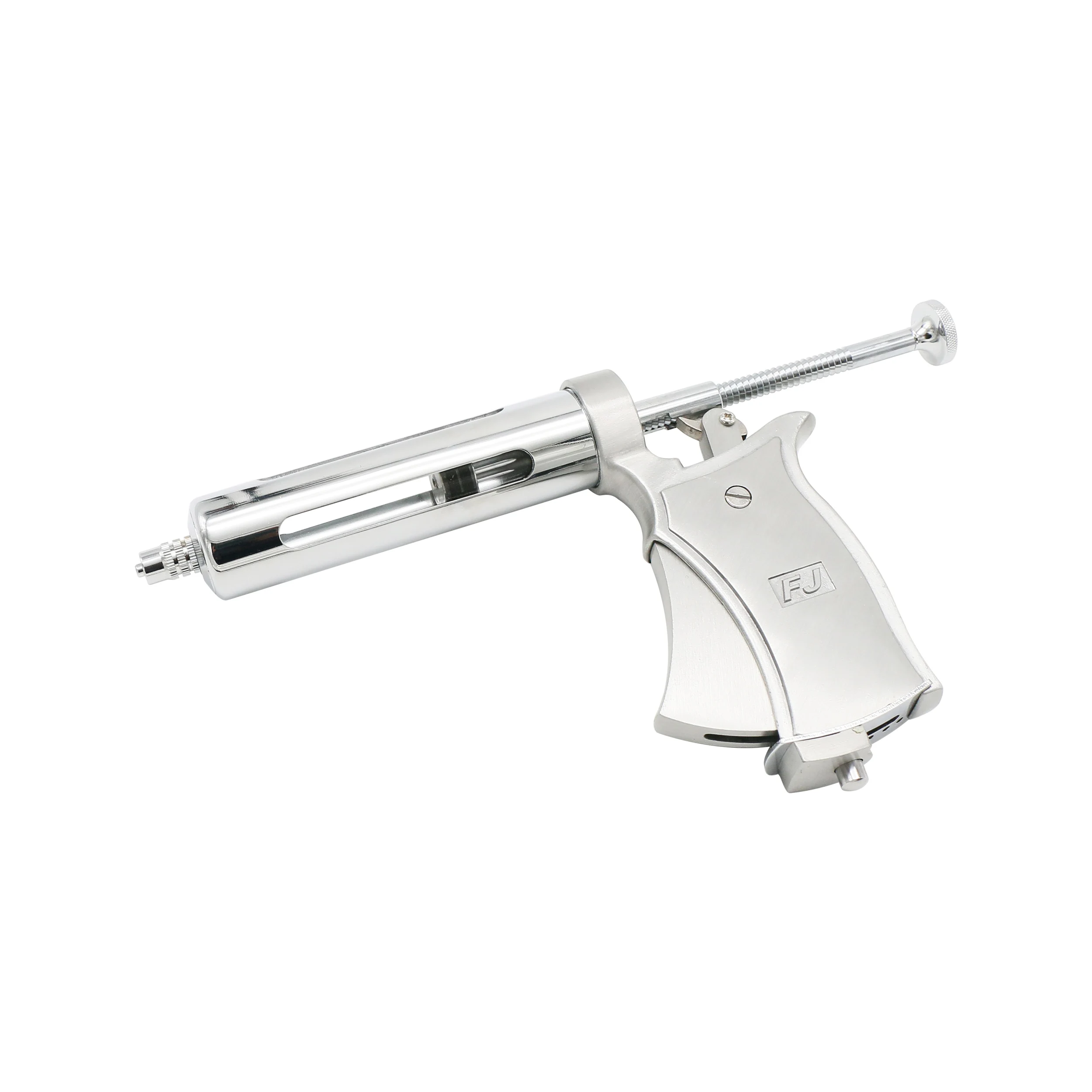 Verstellbare Spritzenpistole, 50 ml, automatische kontinuierliche Impfspritzenpistole aus Edelstahl für Kuh, Schwein, Schafe, Nutztiere – Detail 4