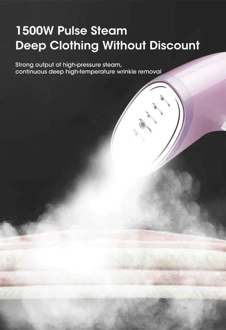 1500W Handgehaltener Dampfglätter, tragbar, schnelle Aufheizung, 280ml, elektrisches vertikales Haushaltsdampfbügeleisen für Kleidung. – Detail 8