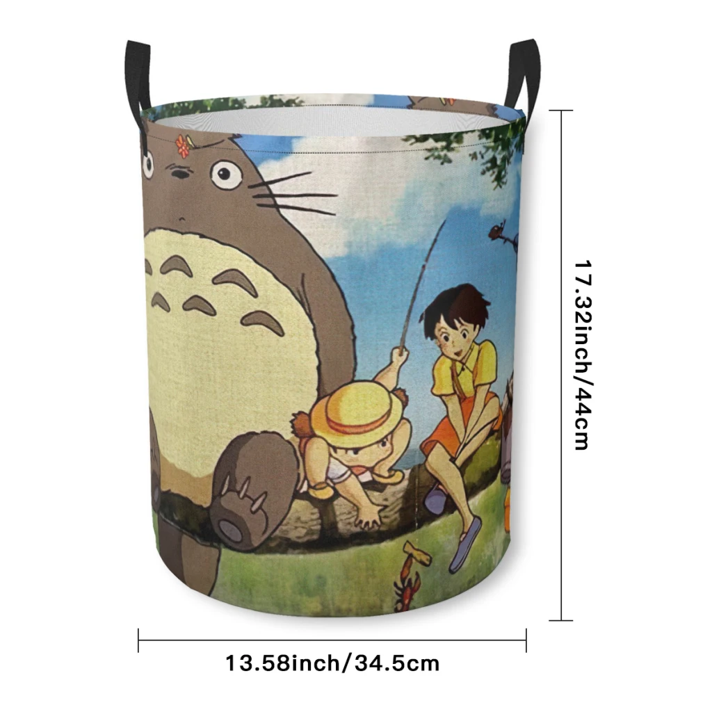 Totoro Bundle Device Laundry Basket Fabric Laundry Moving Folding Dirty Laundry Basket Cartoon