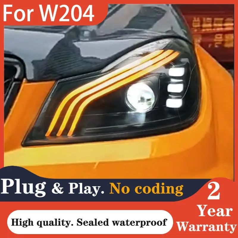 

Car Styling For Benz C-Class W204 Headlight 2011-2014 LED C180 C200 C260 DRL Dynamic Turn Signal Front Lights Xenon Projector