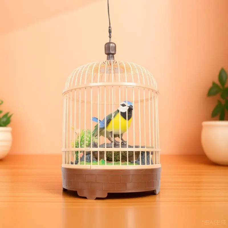 

Акустическая электрическая подвесная декоративная клетка для птиц с голосовым управлением, имитирующая пение и движение, с реалистичными звуками, развивающая игрушка