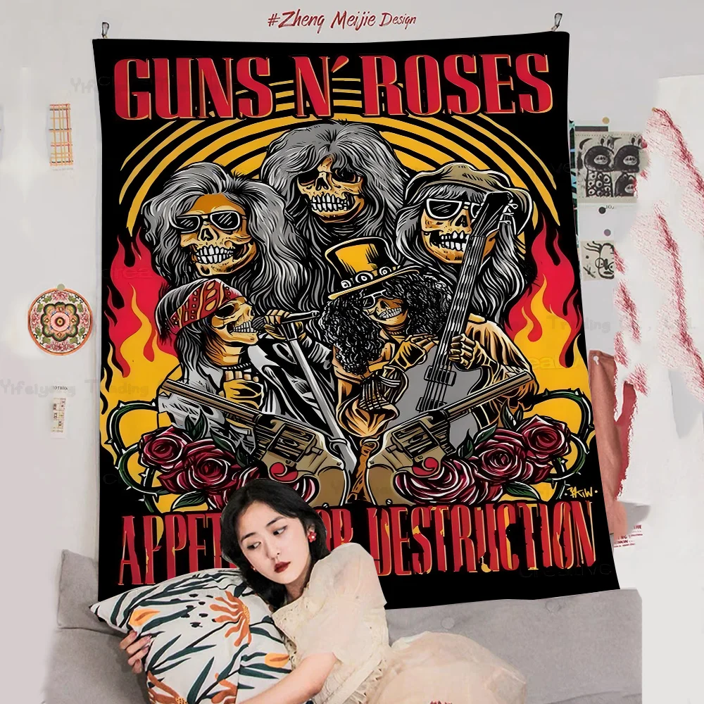 Music Band G-Guns N Roses Printed Large Wall Tapestry Cheap Hippie Wall Hanging Bohemian Wall Tapestries Mandala Home Decor