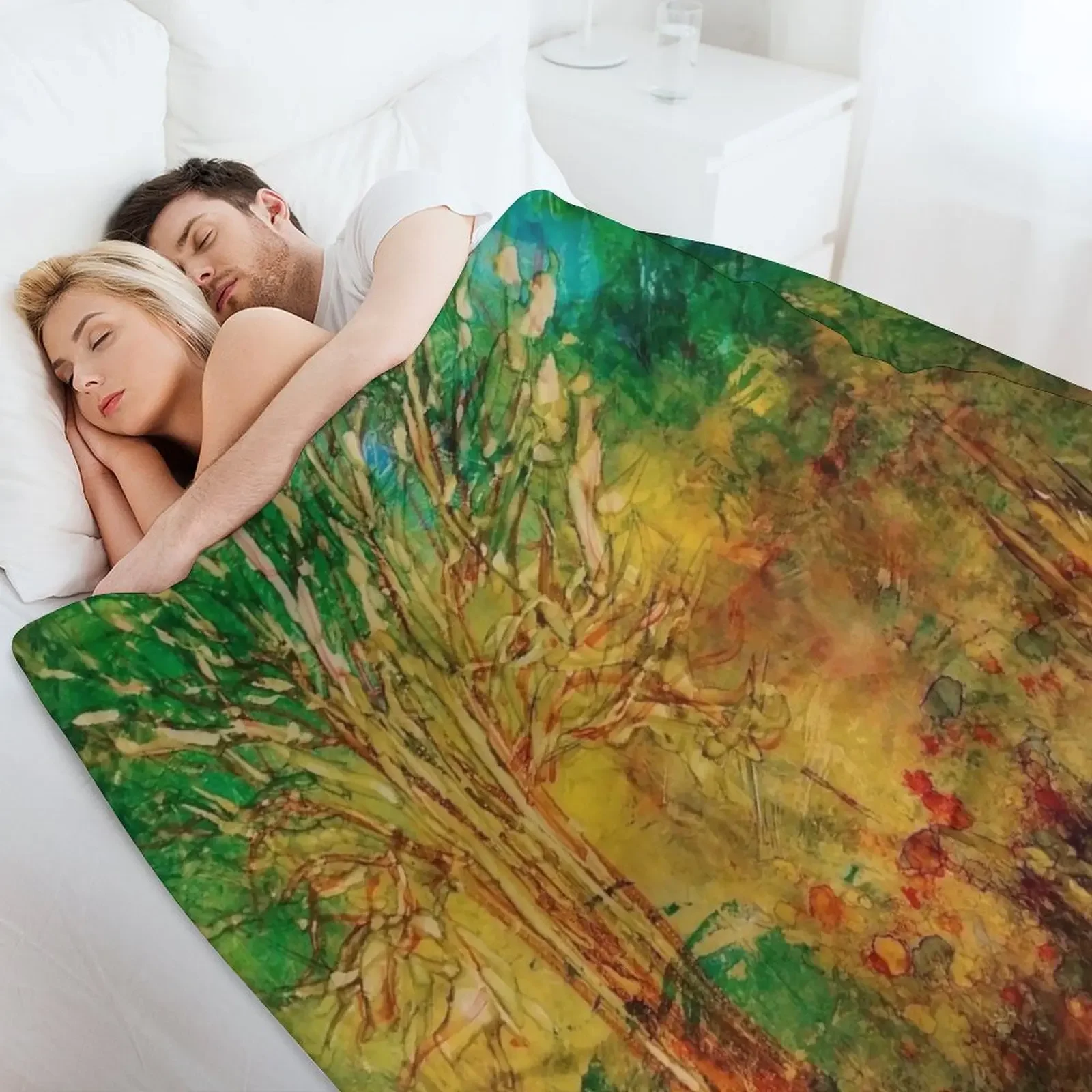 خذني إلى الغابات - من تأليف باربرا ميتشل بطانية رمي لسرير أريكة الطفل بطانيات سميكة فاخرة وبطانيات رمي