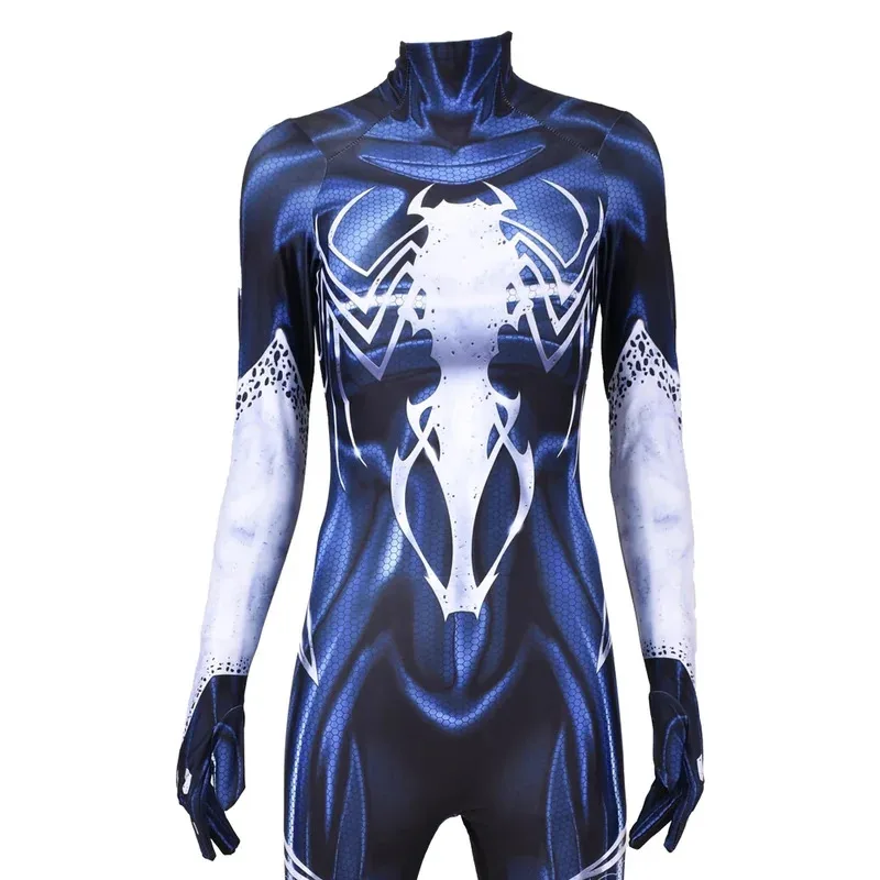 Adulti Bambini Super cattivo Venom Symbiote Black Spiderman Supereroe Costume Cosplay Halloween MJ Tuta Zentai Seconda Pelle Vestito