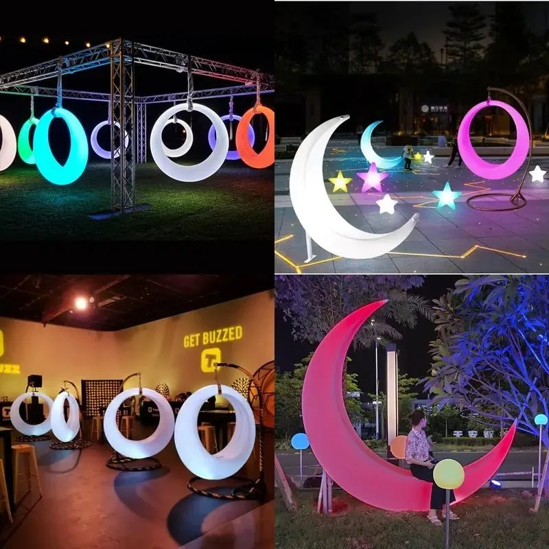 Outdoor Garden Garden Furniture Decoration 16 Color Variations Rechargeable Led Seesaw LED Lighting Outdoor Swing Chair