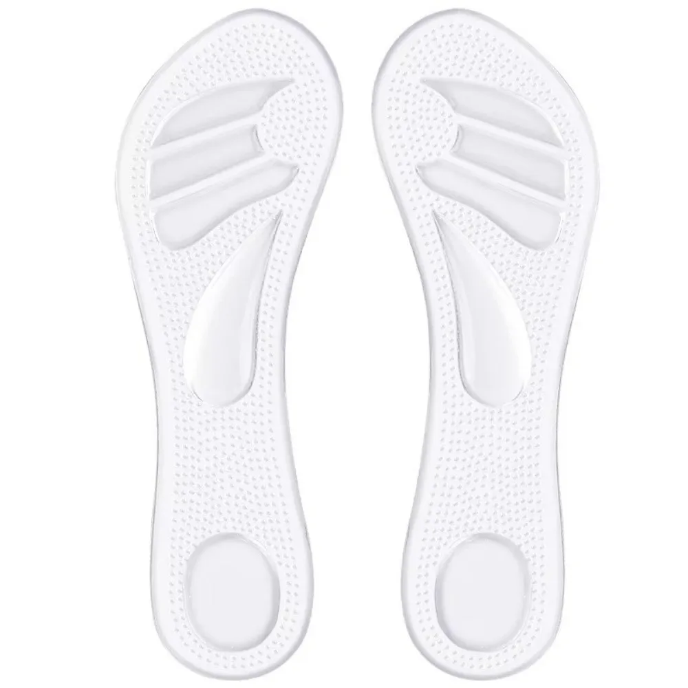 1pair Silicone Seven Point Insole Non Slip Transparent Shoe Pad Heel Protectors Adjustable High Heels Cushion Foot Care Products