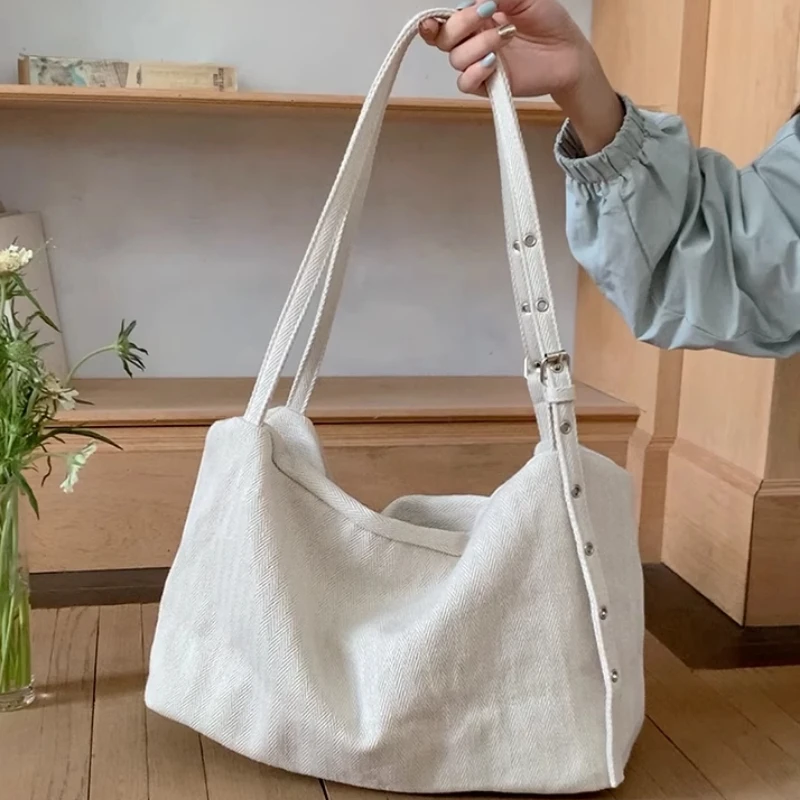 

Large Capacity Canvas Handbag Book Bags for College Girls Bags for Women Soft Shoulder Bag Bolsas De Mujer Woman Handbags 2025