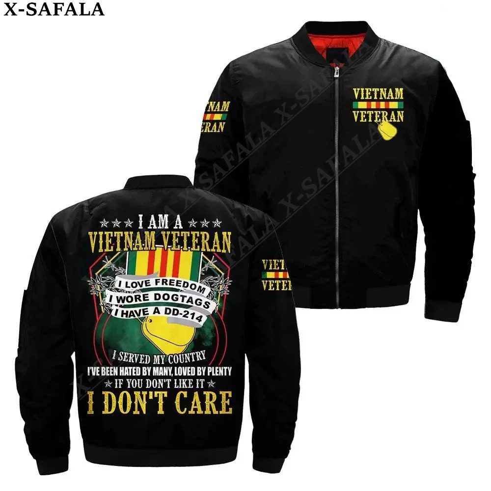 Vietnam Army Viet Nam USA Veteran 3D Bomber Jackets Zipper Jacket Casual Thick Coat Unisex Harajuku Men Women Streetwea-2