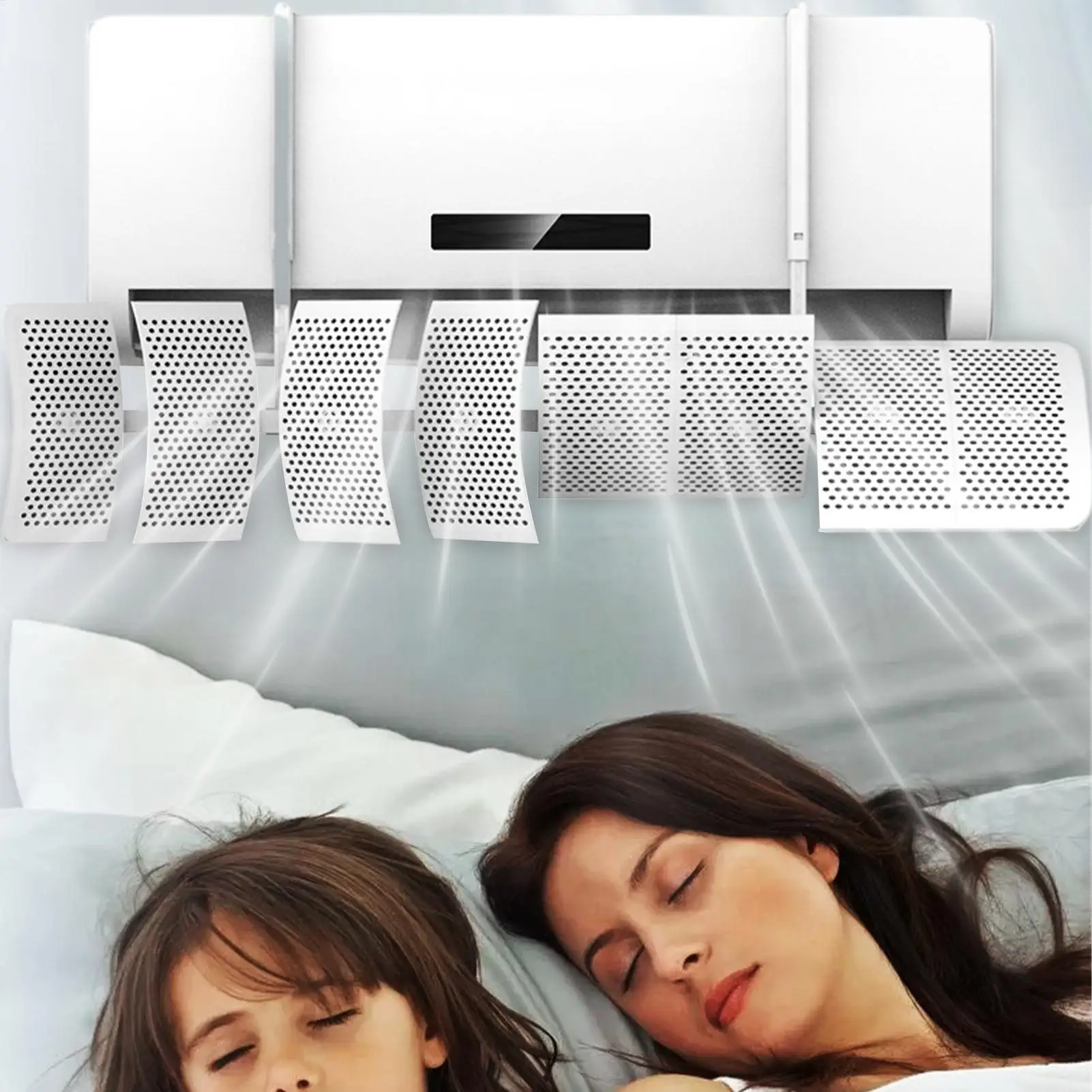Universal AC Deflector Anti-Direct Blowing Cold Air Conditioner Baffle Wind Shield Wall Mounted No Installation Guide Cover