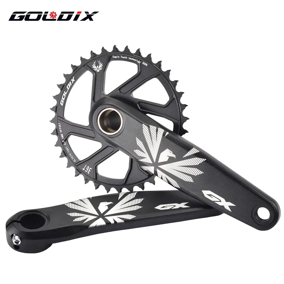 GOLDIX Bicycle Crankset 170/175mm Crank length 0mm Offset Install Directly Chainring 30/32/34/36/38T For Mountain Bike Crankset