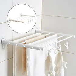 Clothes Drying Racks Hangers Coat Folding Extendable Wall-mounted Plastic for White Retractable Clothing