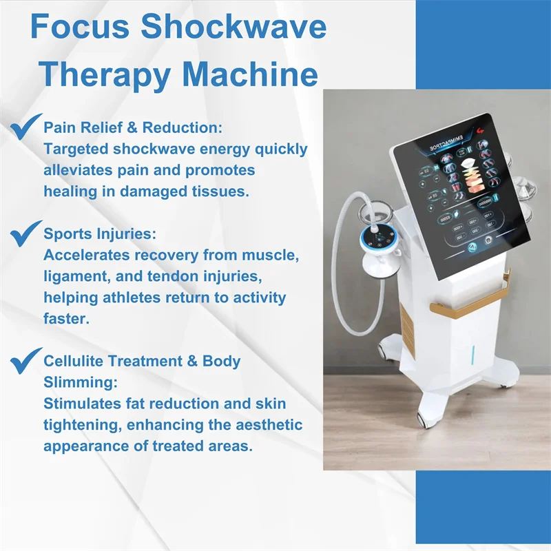Newest Vertical Focus Shockwave Device Piezo ESWT Focused Shock Wave  Erectile Dysfunction Treatment Machine