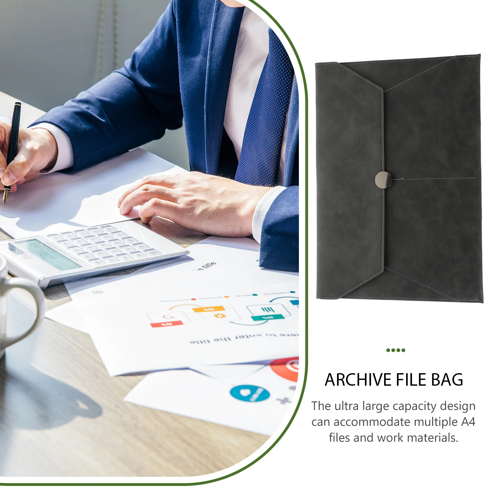 حقيبة ملفات الأعمال، حامل مستندات محمول ذو سعة كبيرة للإيصالات والتذاكر والفواتير وحقيبة تخزين منظمة #5