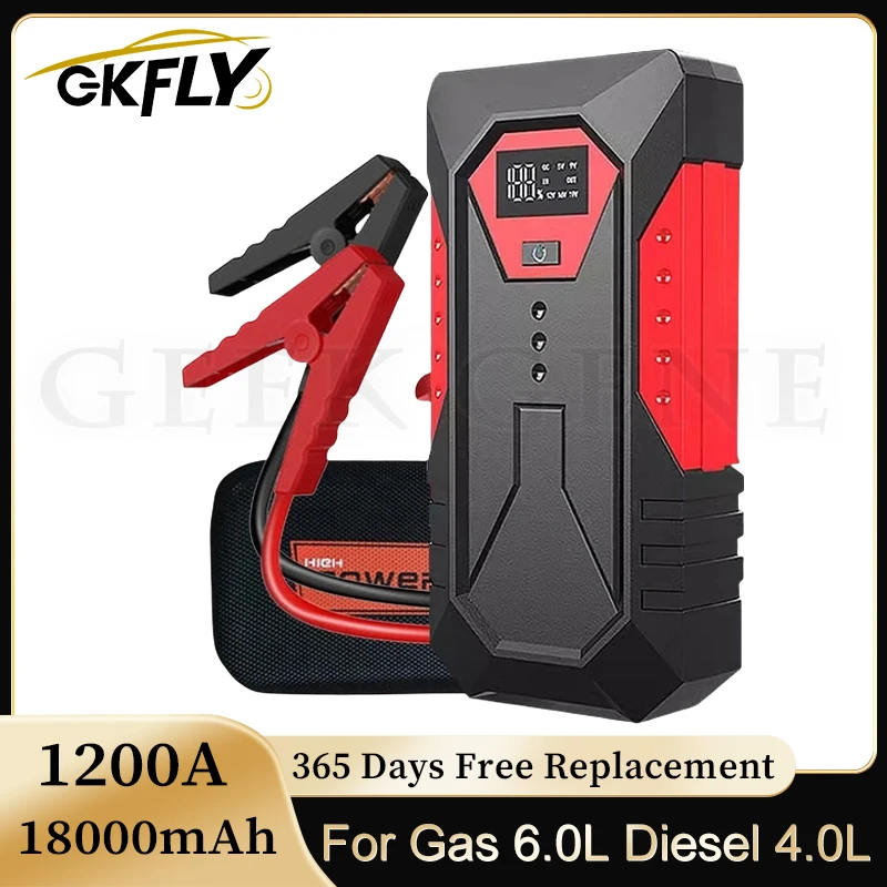 New 1200A Car Jump Starter 18800mAh Power Bank Petrol Diesel Car Battery Charger Starting For Auto Battery Booster to Start Car