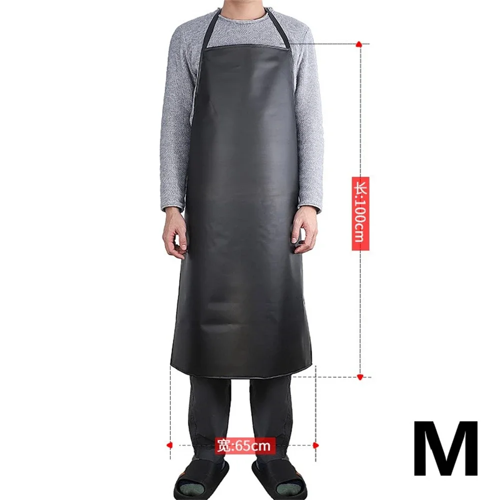 Waterproof Oilproof Apron Men Women Work Apron PVC Black Hotel Aquatic Butchery Food Chef Apron For Kitchen Areas Work Cleaner