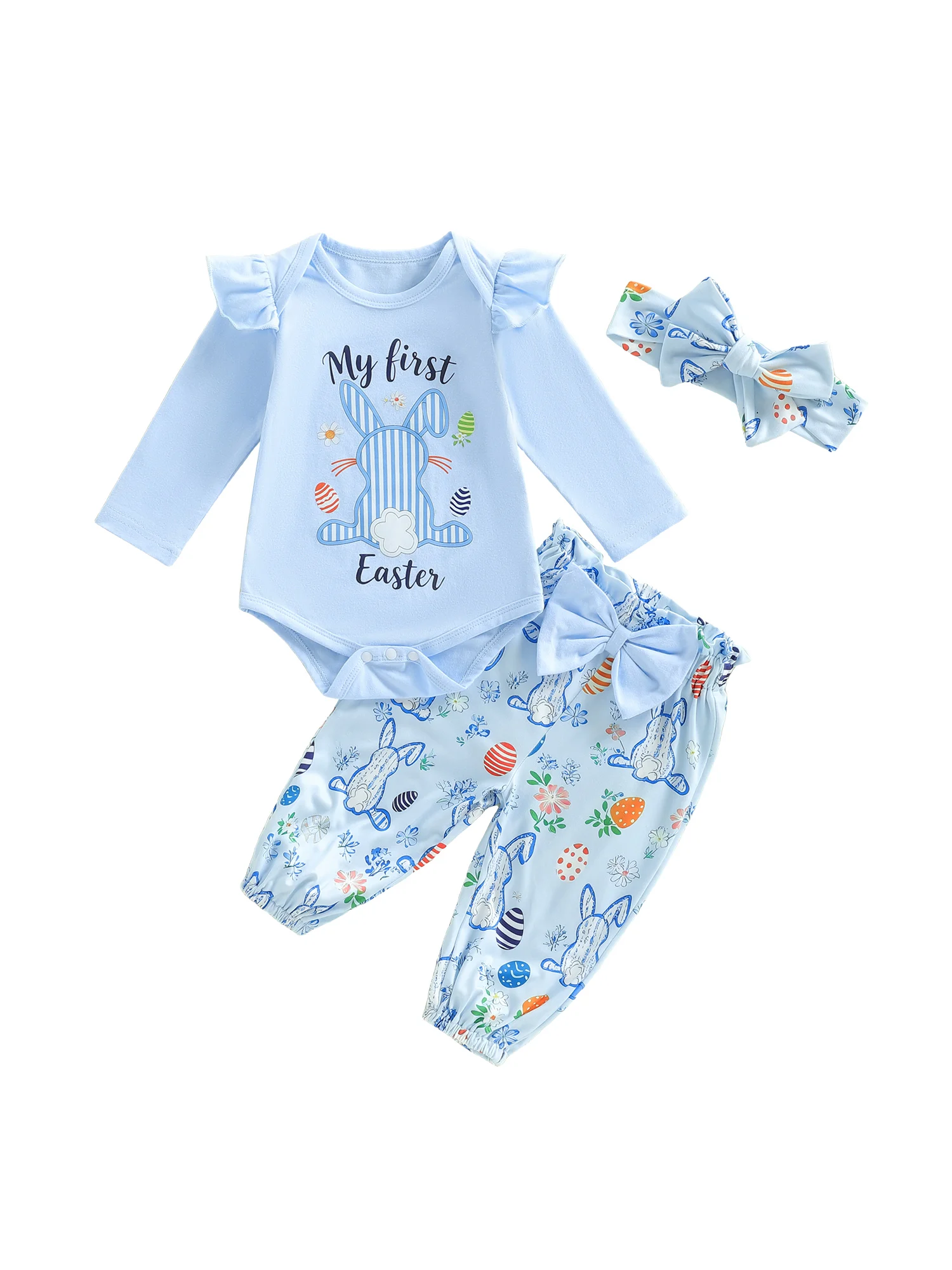 

Toddler Girls Floral Print Dress with Matching Bloomers and Headband Set Spring Outfit for Newborns and Infants Easter Clothes