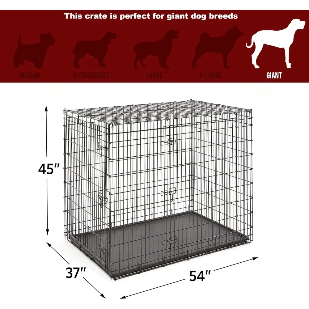 Ginormous สองประตูลังสุนัข54นิ้วสำหรับสุนัข XXL พันธุ์; Great Dane, Mastiff, stornard