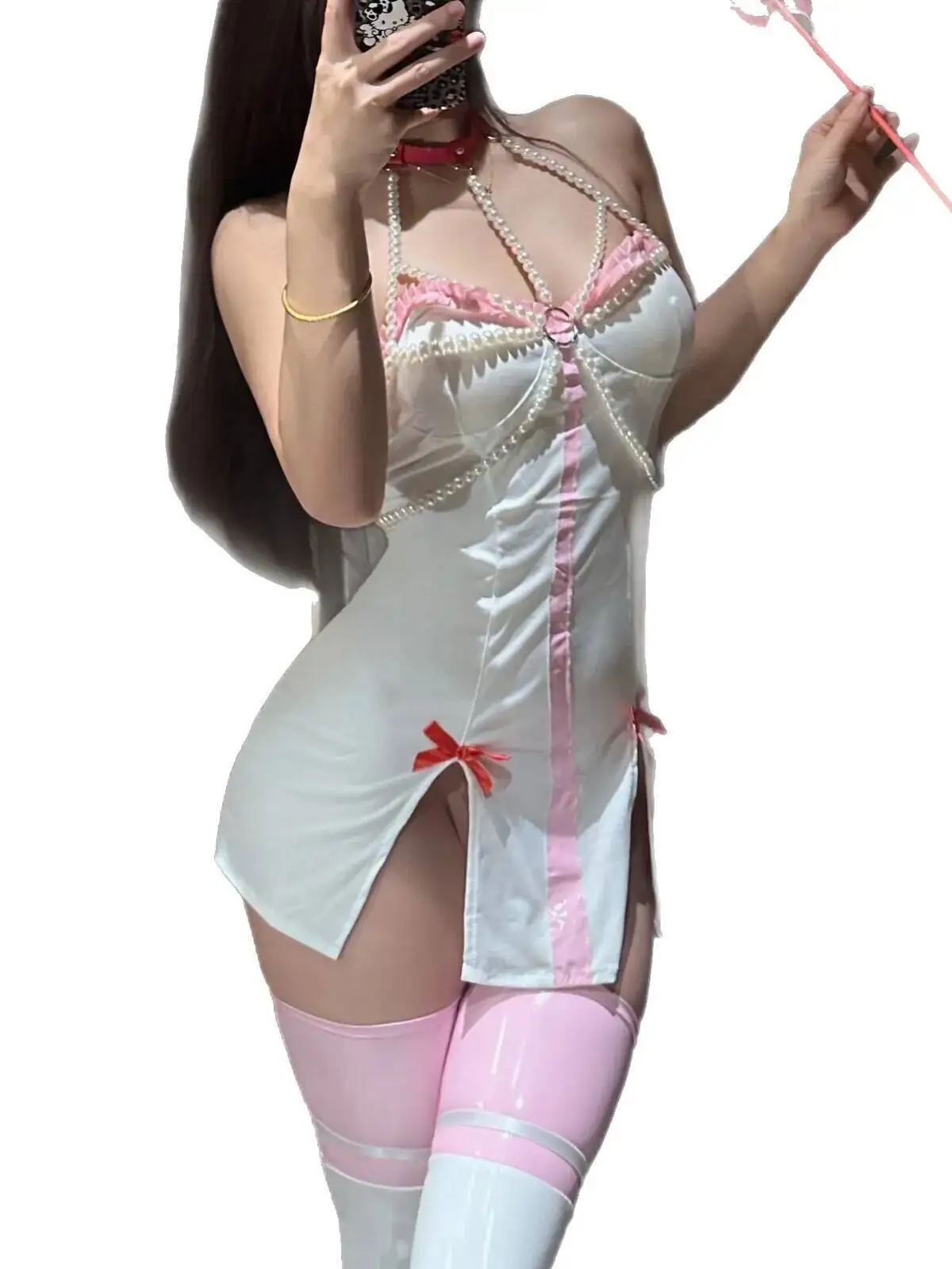 Sexy Lingerie vrouwen Strapless See-through Verpleegster Kostuum Cosplay Hot Sexy Uniform Jurk Elegante Mode Sexy Vrouwen KC4J