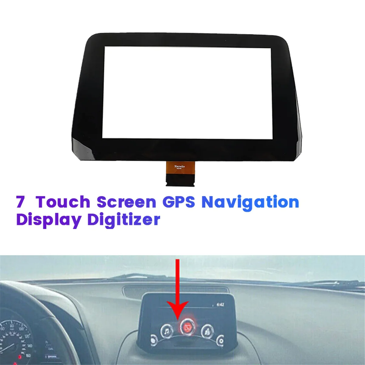 B61A611J0 7inch Touch-Screen for Mazda 3 Sport 2017-2018 GPS Navigation Display Touch Screen Digitizer B61A-61-1J0A