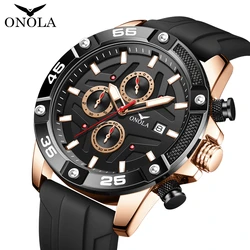 ONOLA New High Quality Men's Watch Fashionable Luminous Waterproof Military WristWatch Clock Multi Functional Quartz Watches