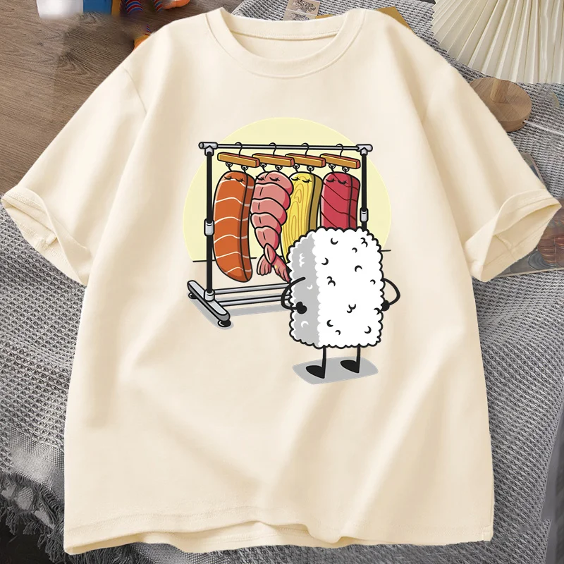 Sushi Kleiderschrank T Shirt Frauen Männer Lustige Hohe Qualität T-shirt Baumwolle Grafik T Shirts Lose kurzhülse Gedruckt T-shirt mann Tops