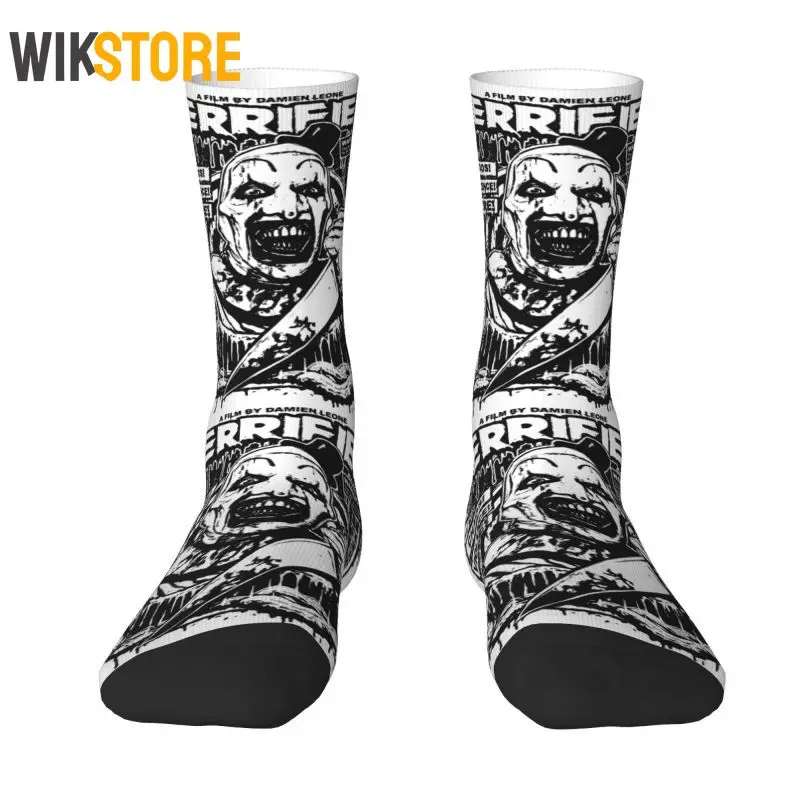 

Cool Printing Terrifier Movie Clown Sock for Men Women Stretch Summer Autumn Winter Halloween Horror Crew Socks Breathable Socks