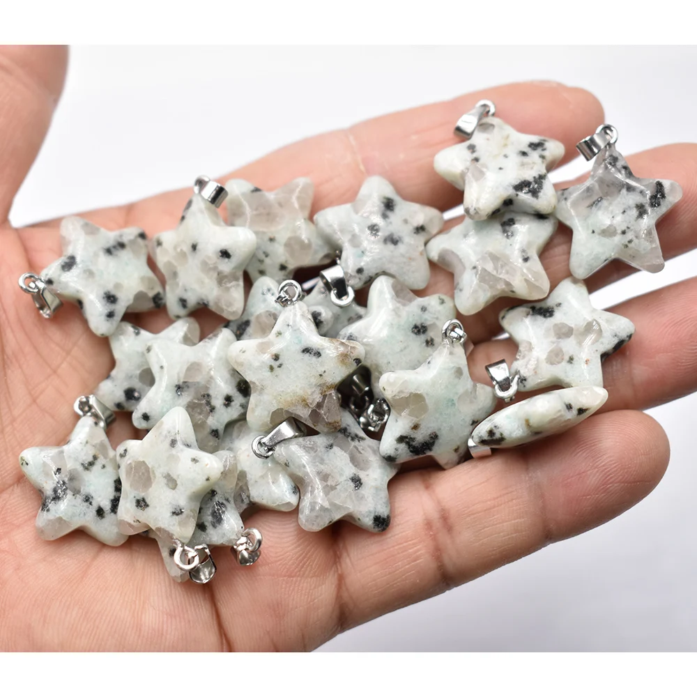 Fashion Assorted natural stone Tianshan star charms pendants for DIY jewelry making 50pcs/lot Wholesale free shipping