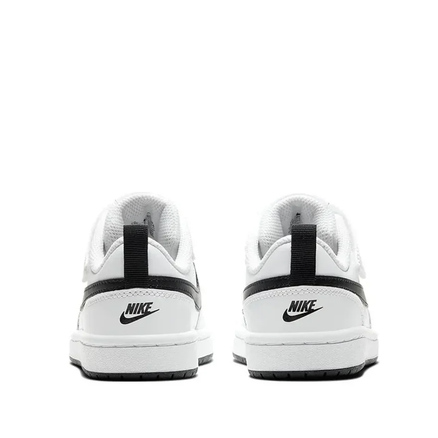 Nike-Baskets Court Borough Low 2, blanches et noires, pour enfants et enfants d'âge moyen