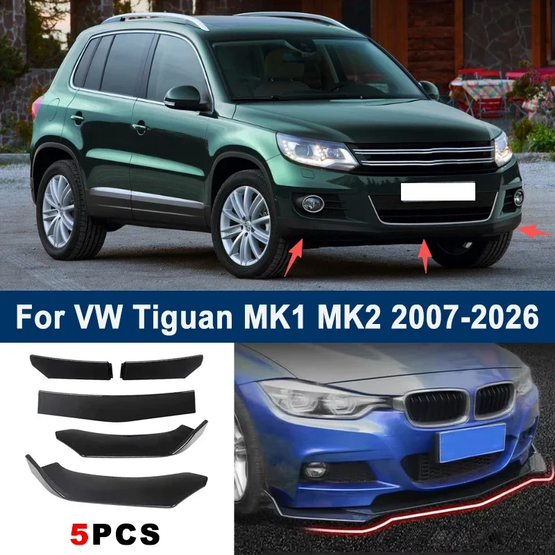 

Adjustable 5Pcs Sectional Front Spoiler Lip For VW Tiguan MK1 MK2 2007-2026 Front Bumper Splitter Car Exterior Sport Body Kit