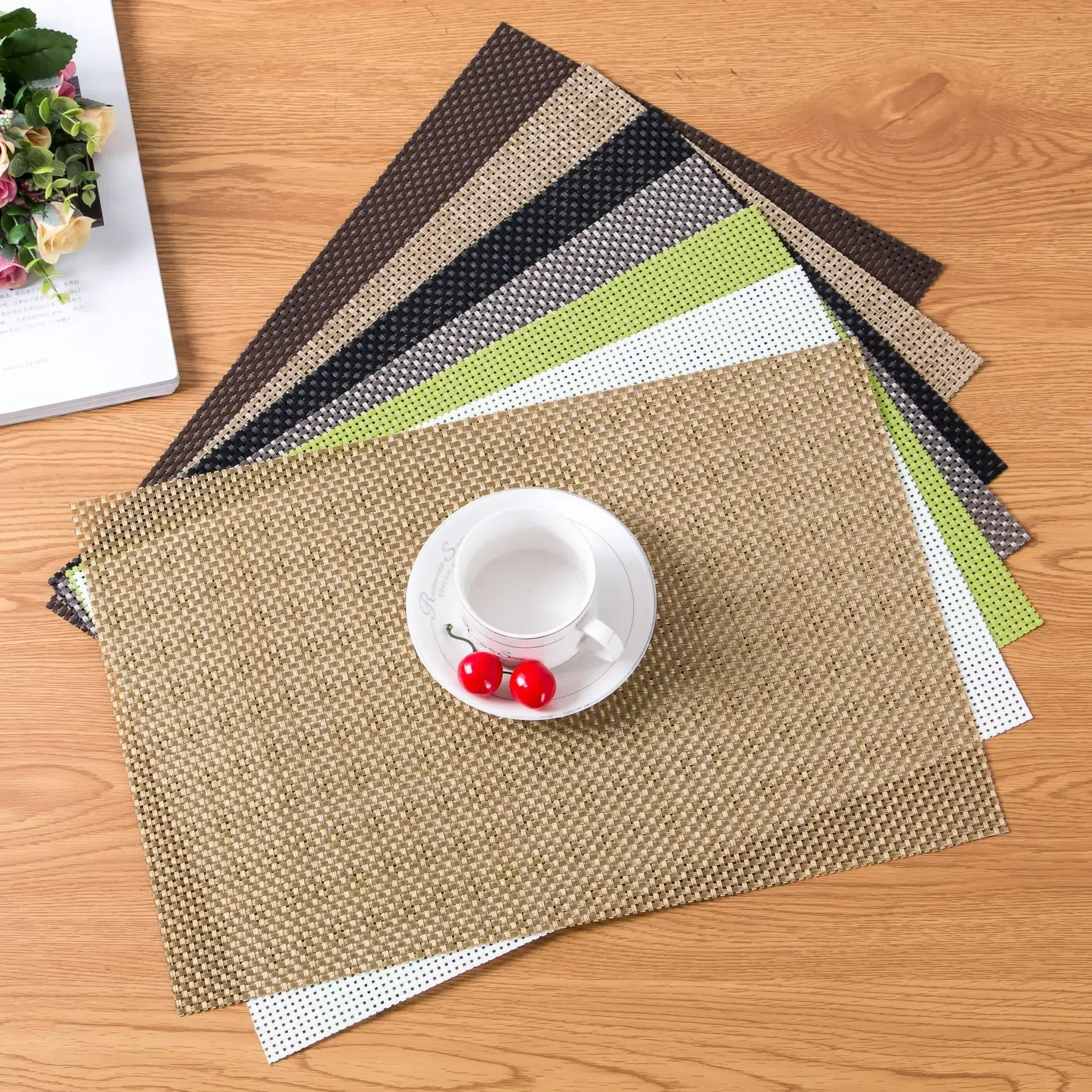 Placemats Kitchen Dinning Coasters Table Place Mats Non-slip Dish Bowl Holder Pad Placement Heat Stain Resistant Decorative Mat