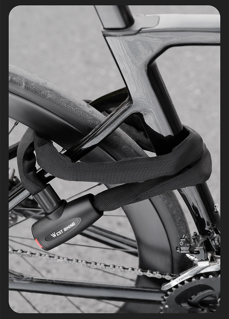 WEST RADFAHREN Fahrrad Anti-Diebstahl-Kettenschloss Hartstahllegierung Langlebiges kräftiges Schloss für MTB Fahrrad Motorrad Roller Radfahren Zubehör – Detail 19