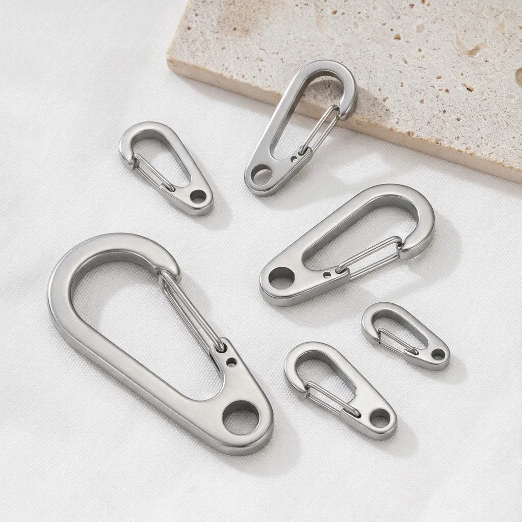 2/5/10pcs Stainless Steel Keychains Lobster Clasps Spring Buckle Carabiner Camping Hook Backpack Tool Clips Jewelry Accessory