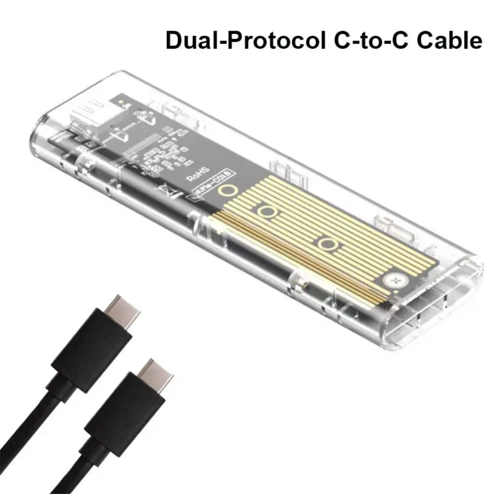 Průhledná M.2 SSD skříňka notebook SSD mobilní natvrdo pohon skříňka NVME NGFF M2 natvrdo kotouč pouzdro SATA 10gbps průhledný SSD pouzdro telefon