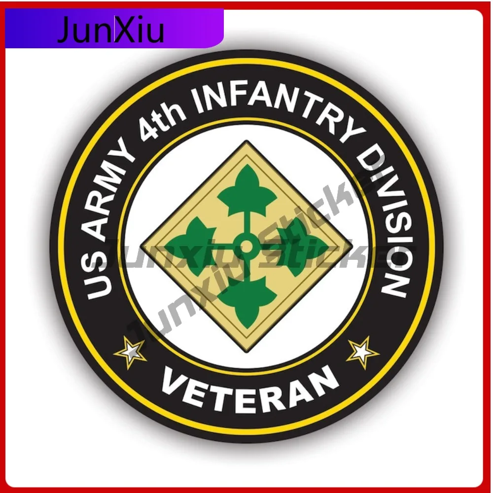 

4th Infantry Division Veteran Sticker Uv Protected Decals Auto Decor Car Sticker Vinyl Decal Die Cut Sun Protection Waterproof