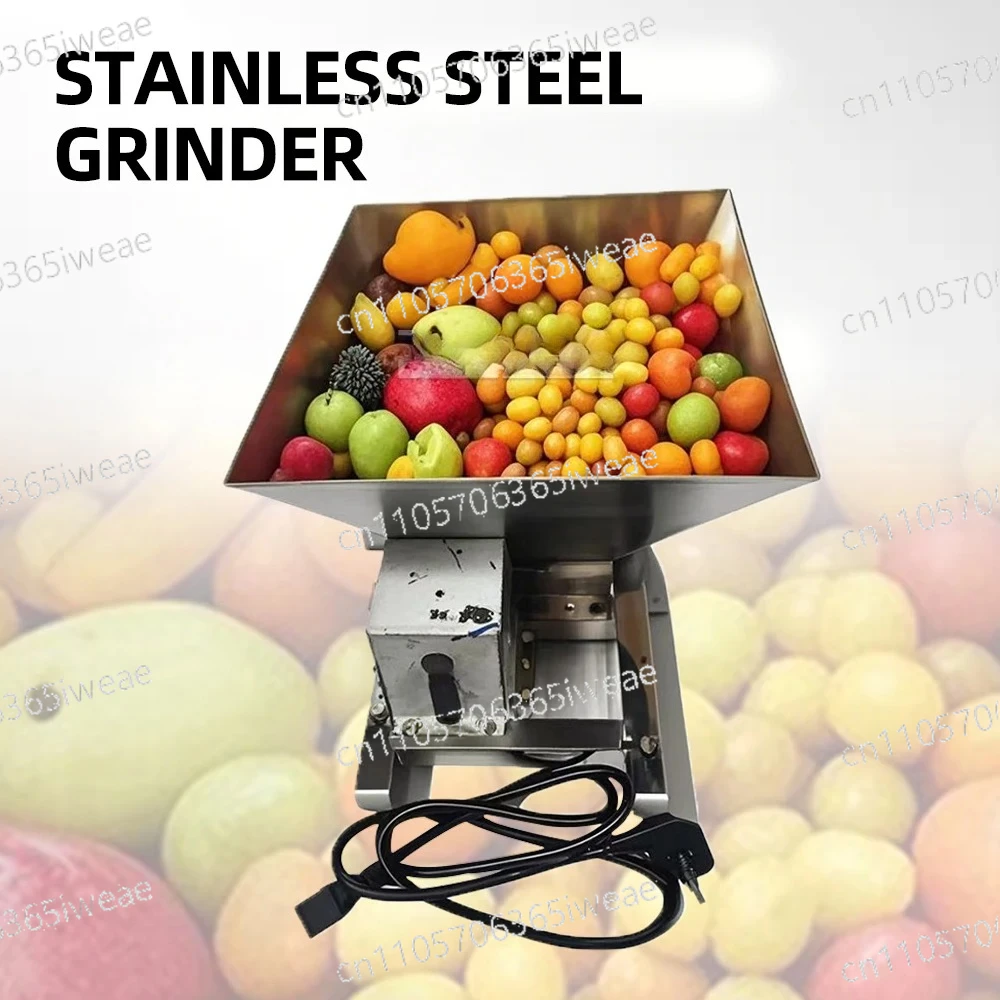 Heavy-Duty Stainless Steel Electric Grinder - Versatile Crusher for Fruits, Brown Sugar, and Bread