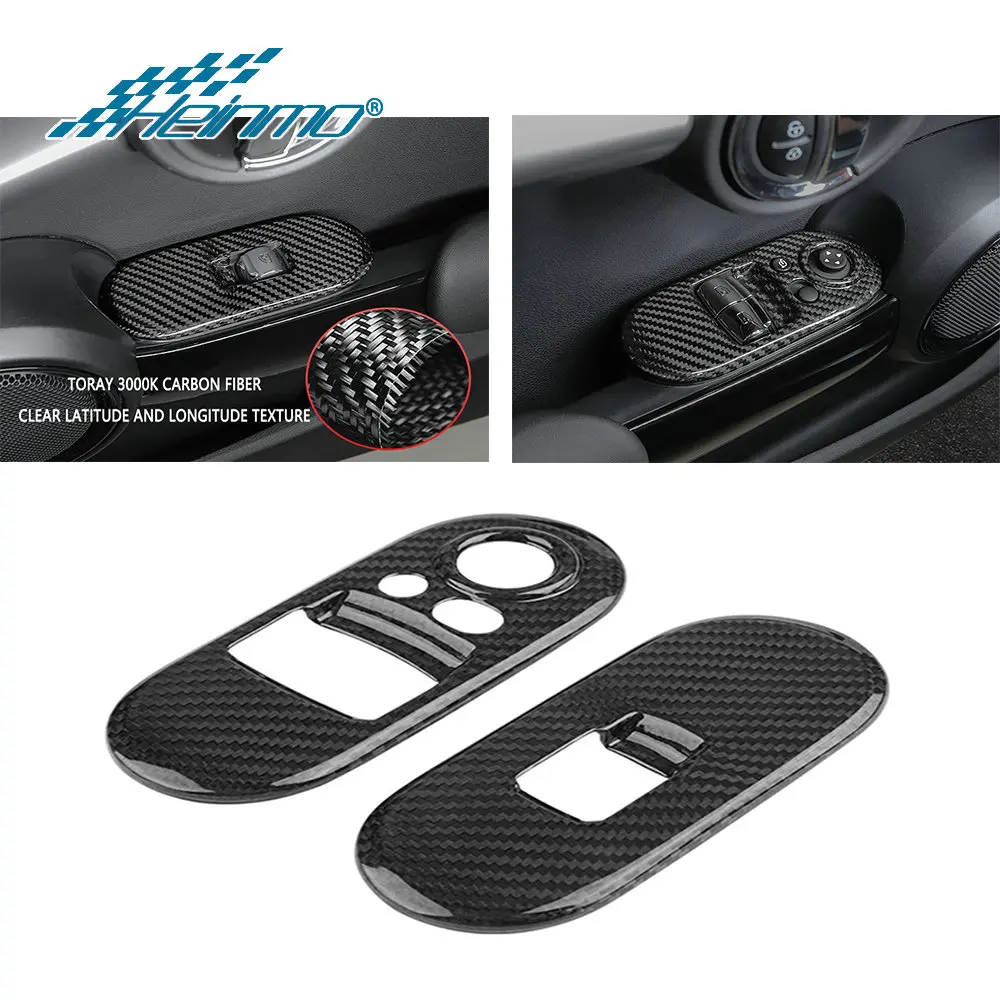

For Mini Cooper F56 S JCW Hatchback Auto Accessories Car Modification Real Carbon fiber decorative stickers Window Control Panel