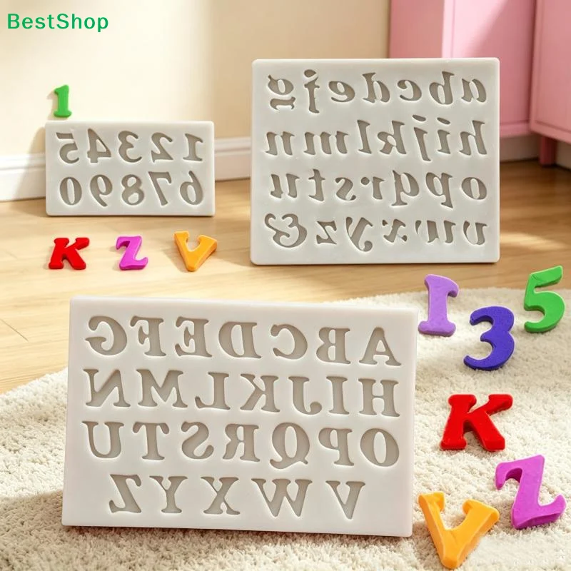 〔R〕1Pcs Alphabet Number Silicone Mold Cake Decorating Tools DIY Letter Number Fondant Chocolate Jelly Candy Pastry Baking Mould