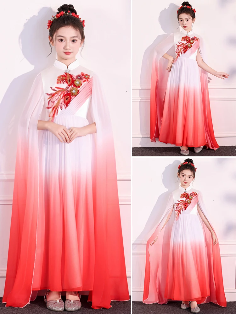 

Новый костюм для выступлений на гучжэне для девочек 2025 года, традиционная этническая сценическая одежда в стиле ханьфу для выступлений на пипе и экзаменационных церемоний