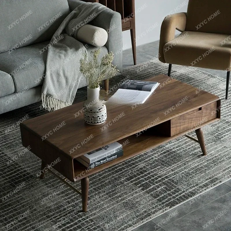 

CC182 pure solid wood light luxury coffee table simple modern small apartment rectangular coffee table
