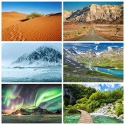 MOON.QG Natural Landscape Photography Backdrop Mountain River Lake Desert Aurora Studio Background Travel Scenery Photozone Prop