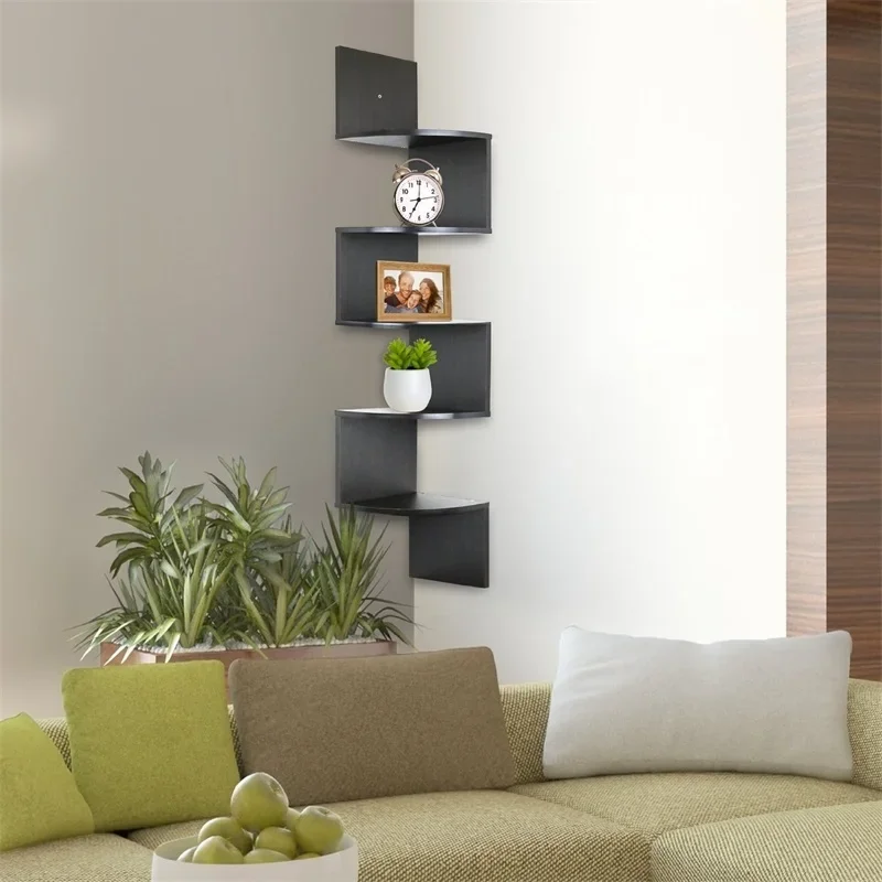 Chinese Factory Half Round Concise Style Wood Shelf Nailed Wall Mount Book Shelf