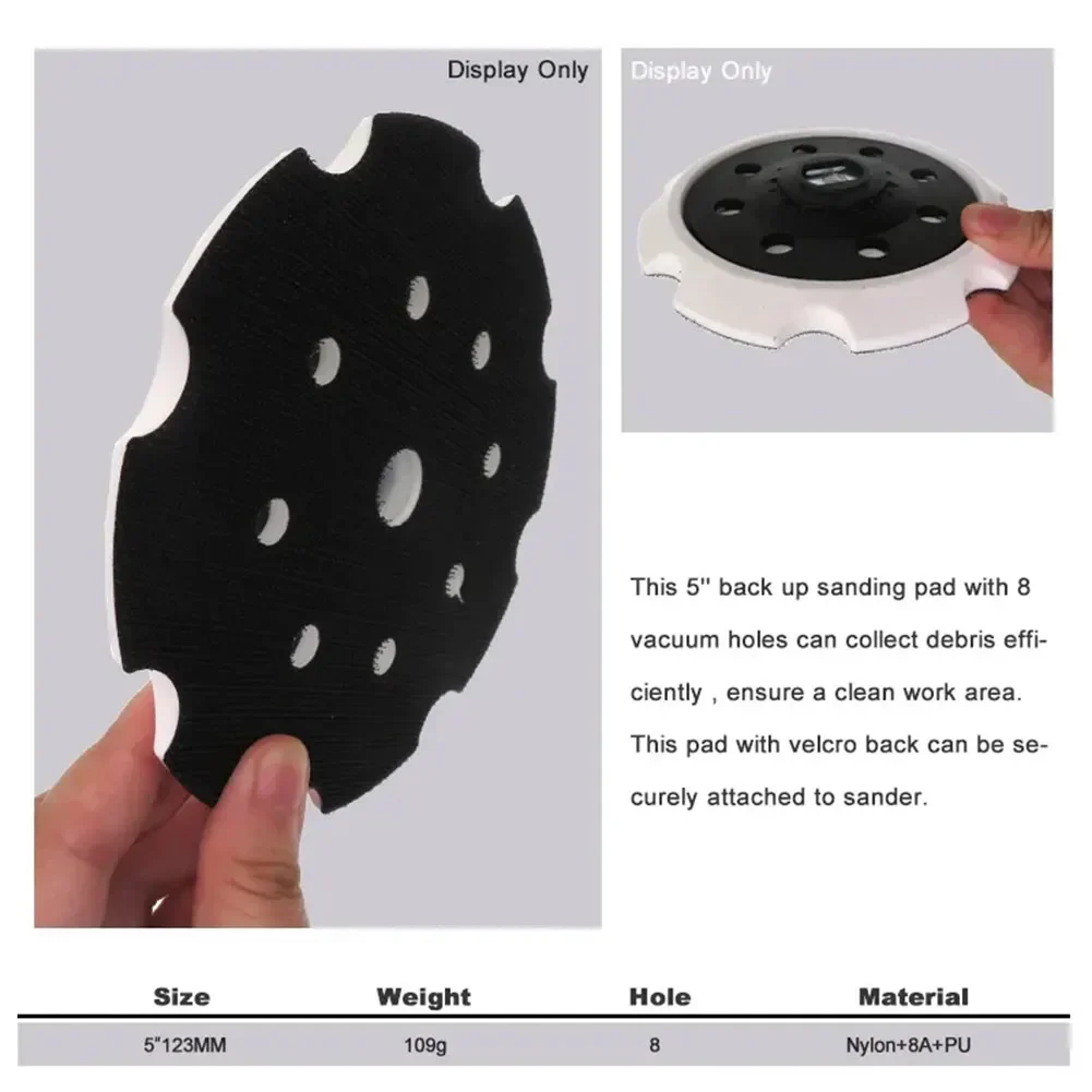 5Inch 125mm 8Holes Hook&Loop Sanding Pad Backing Pads Backing Plate For PC5000C A-60791 Sander Sanding Disc Power Tools Access N