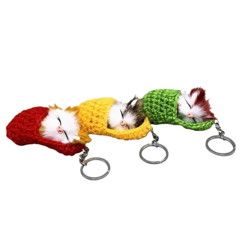 Simulations-Mini-Katzen-Schlüsselanhänger, Niedliche Plüschkatzen mit Ton, Kindergeburtstagsgeschenke, Kreative Katzen-Imitationen, Taschendekoration – Detail 8