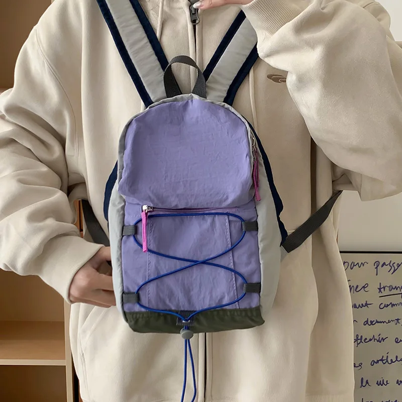 Patchwork Daypack Backpack for Women and Men, Portable Lightweight Casual Travel Bag Ideal for Daily Commute,Short Outdoor Walks