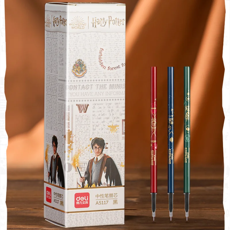 Deli A5117 Harry Potter Neutral Pen Replacement 0.5mm Push Full Needle Black Blue Ink Supplies School Office Stationery