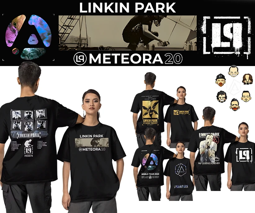 Streetwear T-Shirt Band Linking Meteora 20th Anniversary Parks Cotton T Shirts Fashion Tshirt