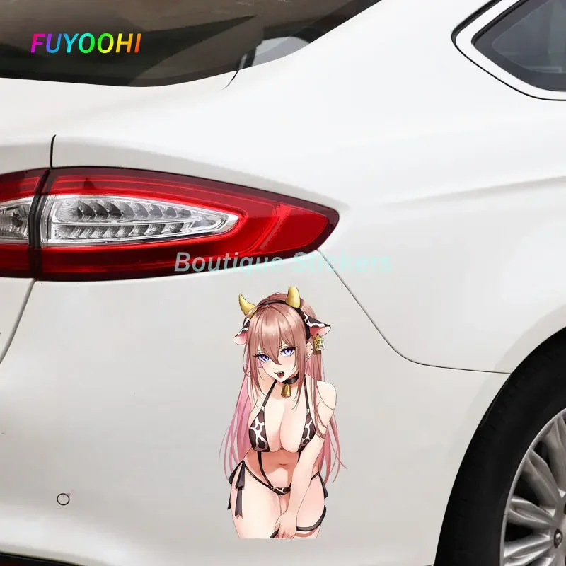 

FUYOOHI Play Stickers Cow Girl Car Stickers Waterproof Vinyl Motorcycle Car Accessories Anime Decal Laptop Toolbox Anime Decals